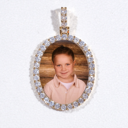 3D Oval Custom Picture Pendant