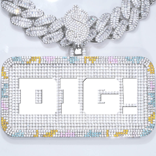 CUSTOM LETTER NECKLACE 3D COLORFUL SQUARE