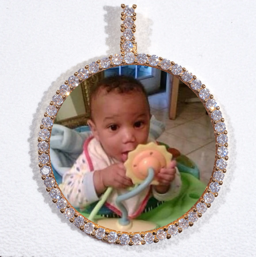 LARGE 3D CIRCLE CUSTOM PICTURE PENDANT