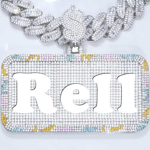 CUSTOM LETTER NECKLACE 3D COLORFUL SQUARE
