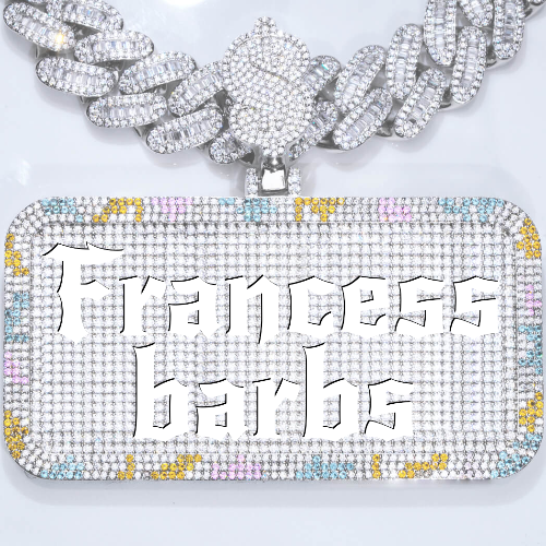CUSTOM LETTER NECKLACE 3D COLORFUL SQUARE