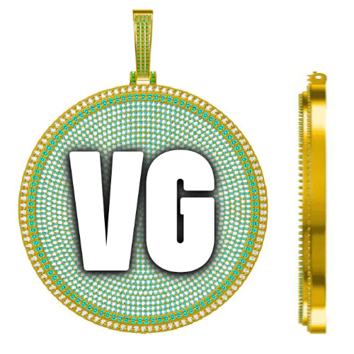 CUSTOM LETTER NECKLACE 3D BIG DISC