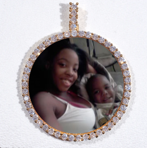 LARGE 3D CIRCLE CUSTOM PICTURE PENDANT