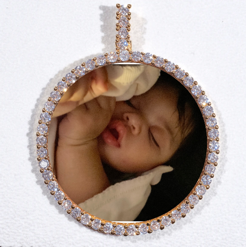 LARGE 3D CIRCLE CUSTOM PICTURE PENDANT