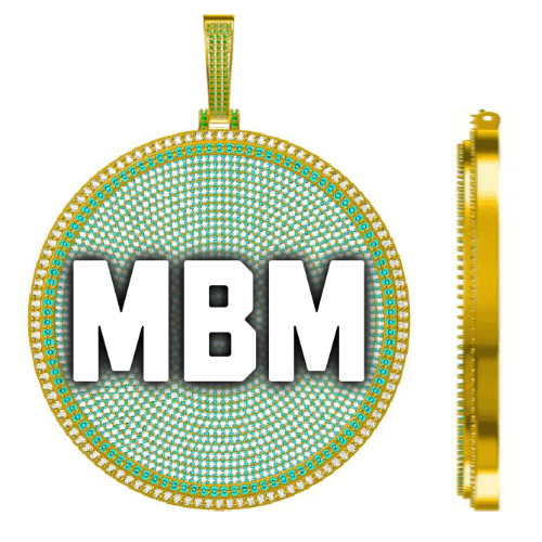 CUSTOM LETTER NECKLACE 3D BIG DISC
