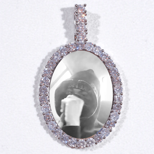 Large 3D Oval Custom Picture Pendant