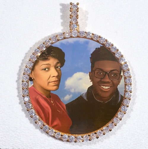 LARGE 3D CIRCLE CUSTOM PICTURE PENDANT