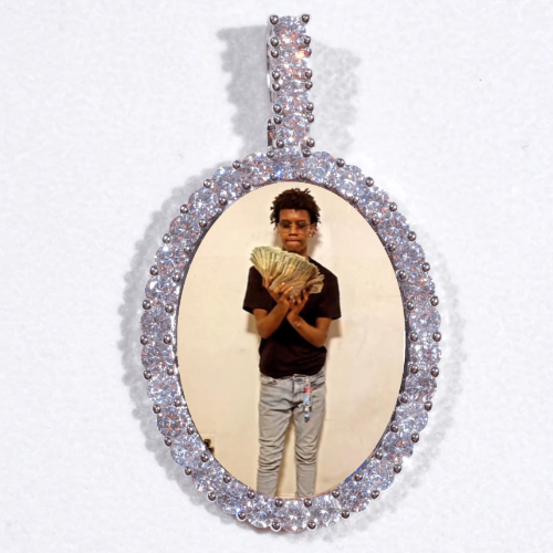 Large 3D Oval Custom Picture Pendant