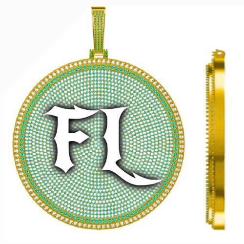 CUSTOM LETTER NECKLACE 3D BIG DISC