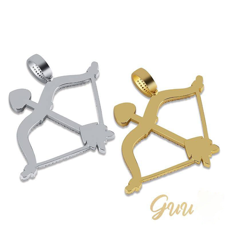 Iced 18K Gold-Plated Micro-inlay AAA CZ Cupid Arrow Necklace