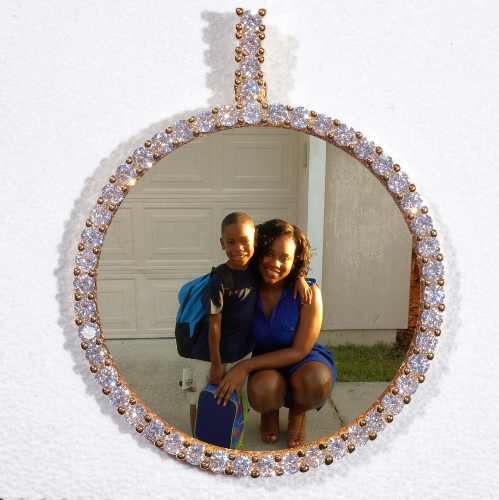 LARGE 3D CIRCLE CUSTOM PICTURE PENDANT