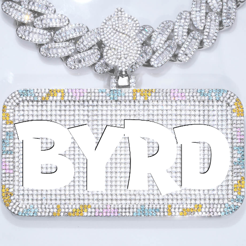 CUSTOM LETTER NECKLACE 3D COLORFUL SQUARE