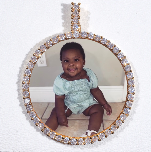 LARGE 3D CIRCLE CUSTOM PICTURE PENDANT