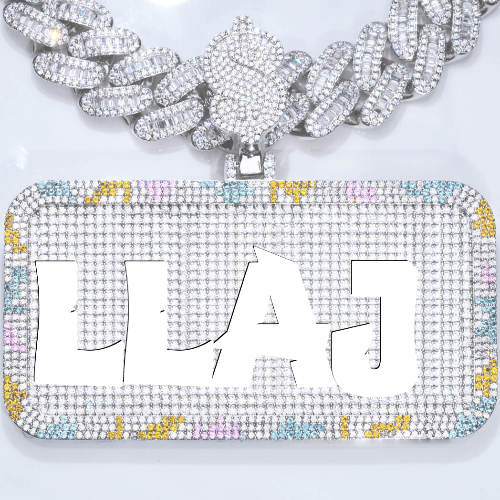 CUSTOM LETTER NECKLACE 3D COLORFUL SQUARE