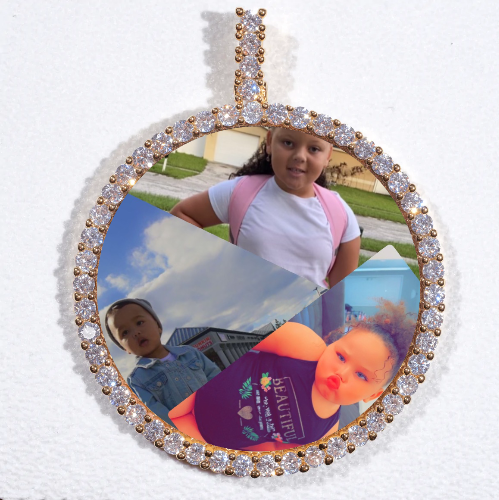 LARGE 3D CIRCLE CUSTOM PICTURE PENDANT