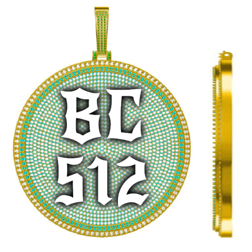 CUSTOM LETTER NECKLACE 3D BIG DISC