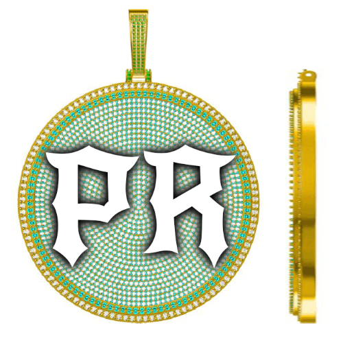 CUSTOM LETTER NECKLACE 3D BIG DISC