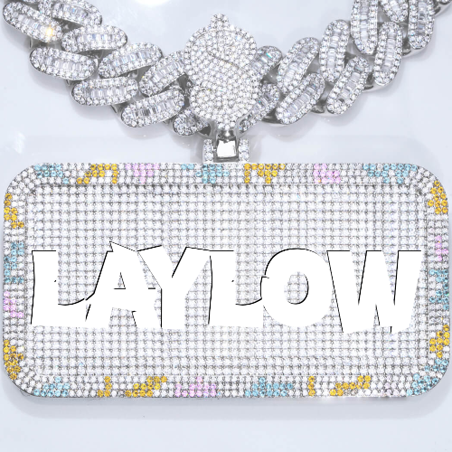 CUSTOM LETTER NECKLACE 3D COLORFUL SQUARE