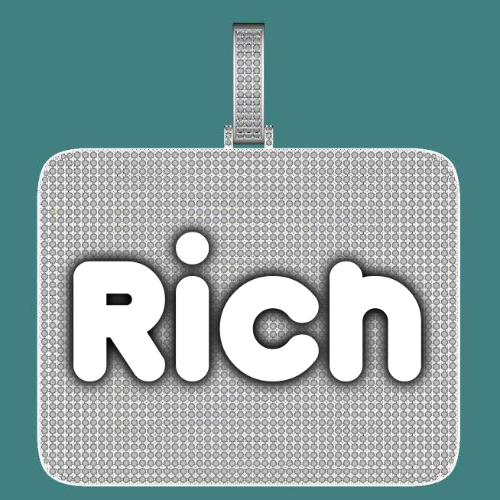 CUSTOM LETTER NECKLACE 3D BIG SQUARE