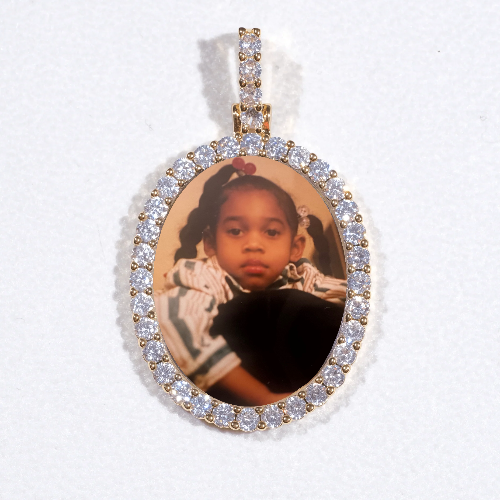 3D Oval Custom Picture Pendant