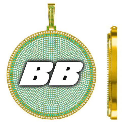 CUSTOM LETTER NECKLACE 3D BIG DISC