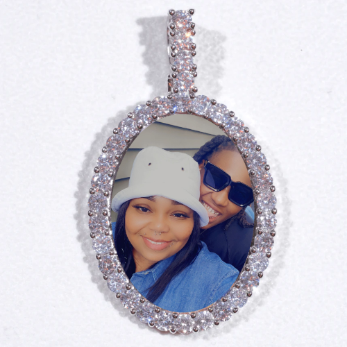 Large 3D Oval Custom Picture Pendant