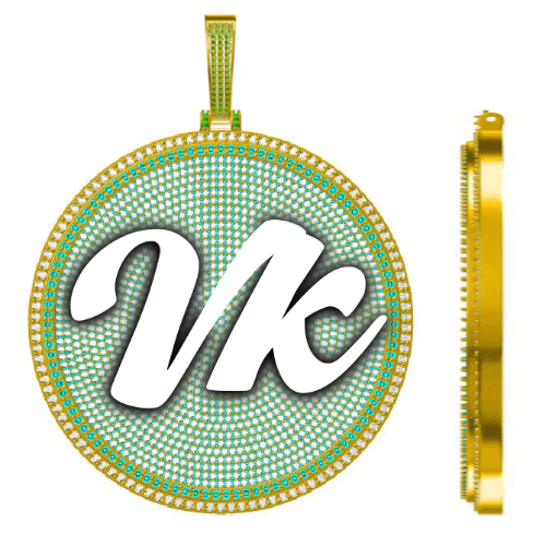 CUSTOM LETTER NECKLACE 3D BIG DISC