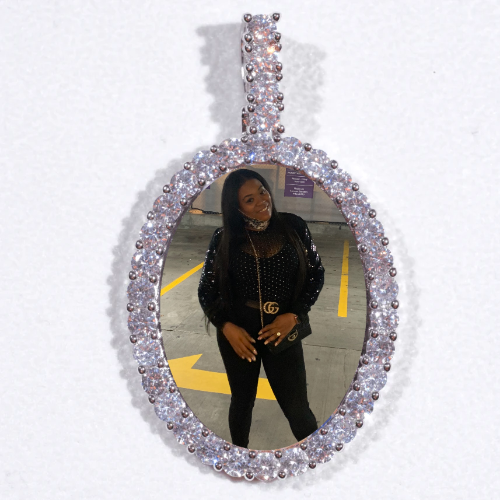 Large 3D Oval Custom Picture Pendant