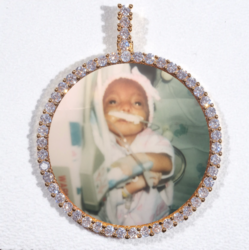 LARGE 3D CIRCLE CUSTOM PICTURE PENDANT