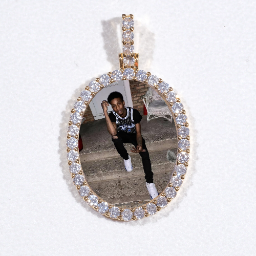 3D Oval Custom Picture Pendant