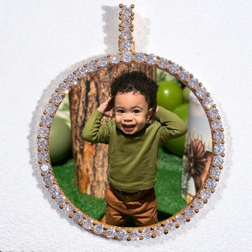 LARGE 3D CIRCLE CUSTOM PICTURE PENDANT