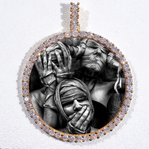 LARGE 3D CIRCLE CUSTOM PICTURE PENDANT