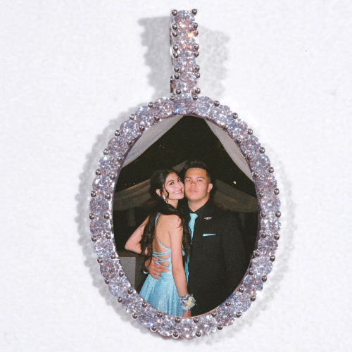 Large 3D Oval Custom Picture Pendant