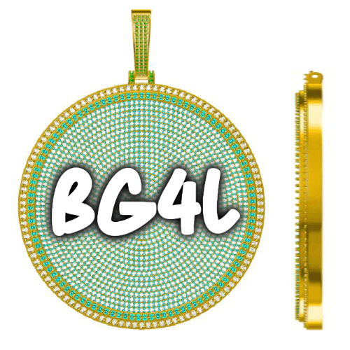 CUSTOM LETTER NECKLACE 3D BIG DISC