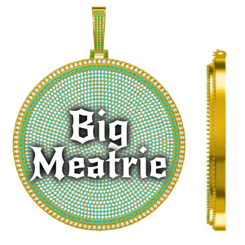 CUSTOM LETTER NECKLACE 3D BIG DISC