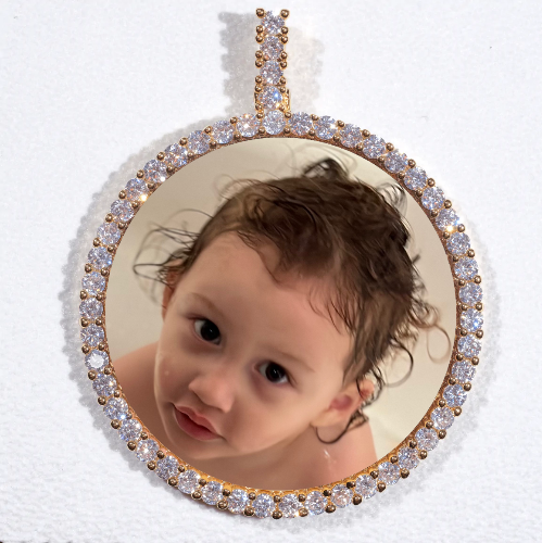 LARGE 3D CIRCLE CUSTOM PICTURE PENDANT