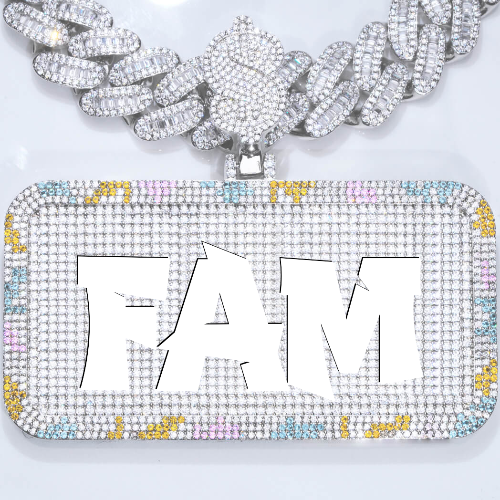 CUSTOM LETTER NECKLACE 3D COLORFUL SQUARE