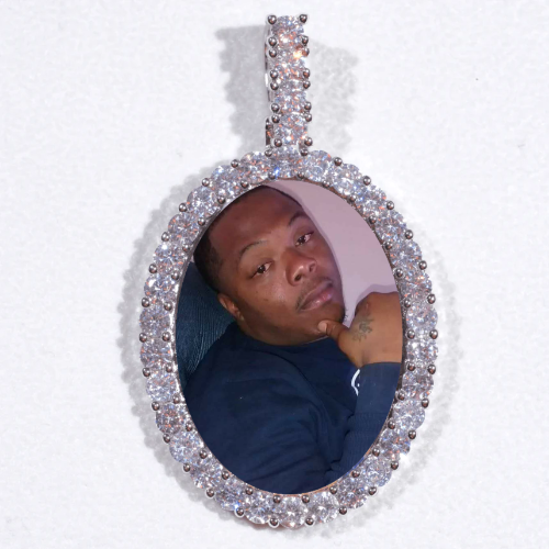 Large 3D Oval Custom Picture Pendant