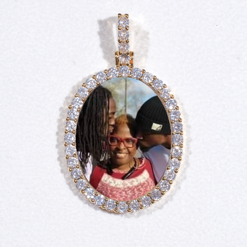 3D Oval Custom Picture Pendant