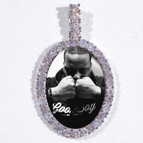 Large 3D Oval Custom Picture Pendant