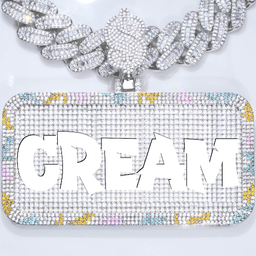 CUSTOM LETTER NECKLACE 3D COLORFUL SQUARE