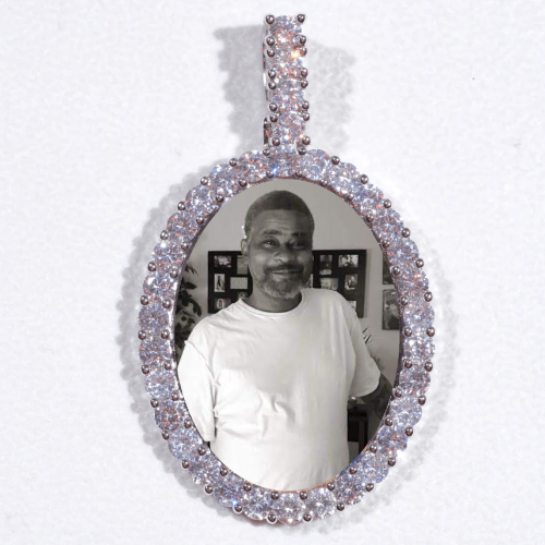 Large 3D Oval Custom Picture Pendant