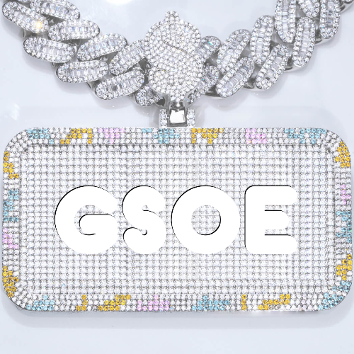 CUSTOM LETTER NECKLACE 3D COLORFUL SQUARE