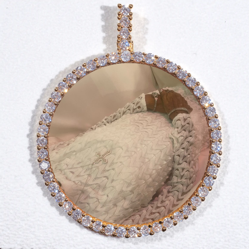 LARGE 3D CIRCLE CUSTOM PICTURE PENDANT