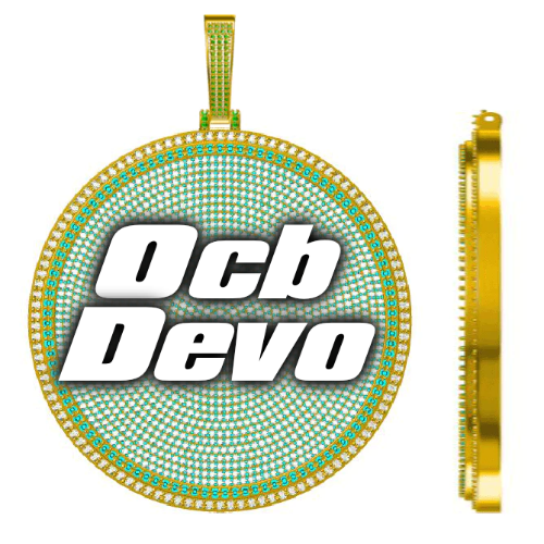 CUSTOM LETTER NECKLACE 3D BIG DISC