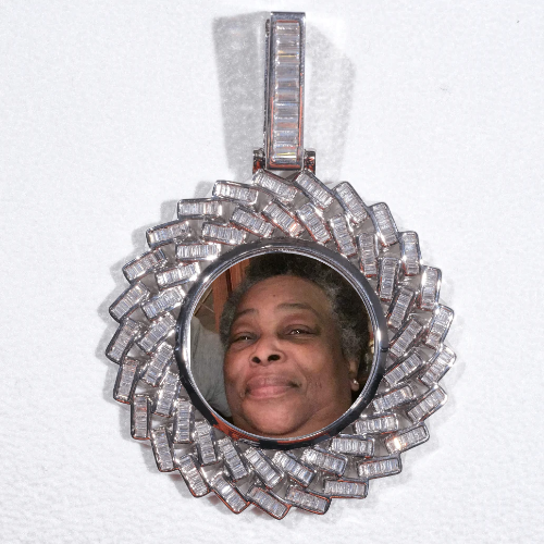 Large 3D Baguette Custom Picture Pendant