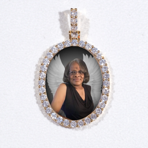 3D Oval Custom Picture Pendant