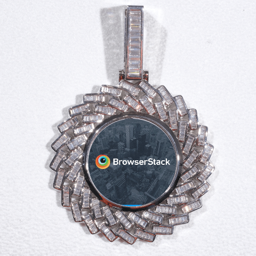 Large 3D Baguette Custom Picture Pendant
