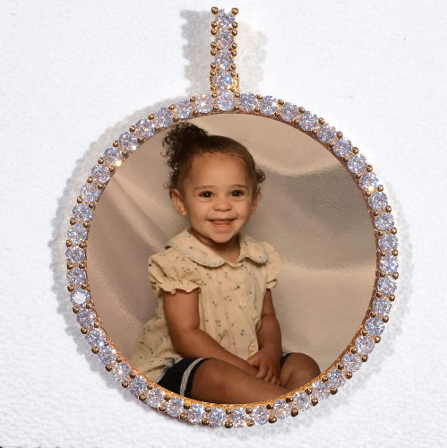 LARGE 3D CIRCLE CUSTOM PICTURE PENDANT