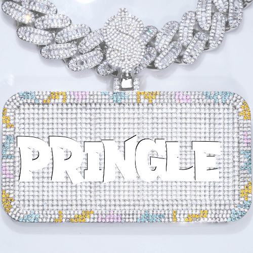 CUSTOM LETTER NECKLACE 3D COLORFUL SQUARE